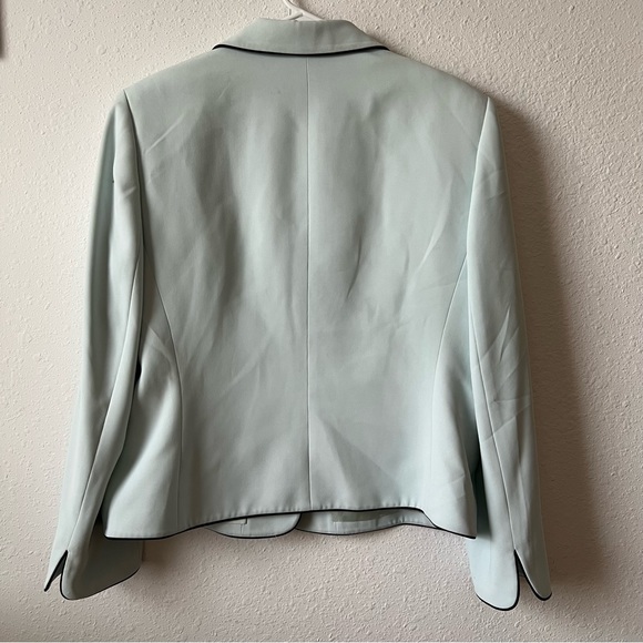 Vintage KASPER mint green blazer with black piping sz 16 - Picture 5 of 11